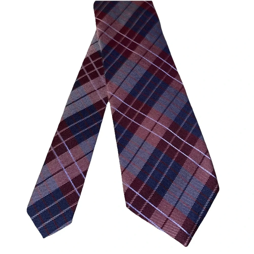 Barbara Blank Men's Maroon & Navy Blue 85% Wool, 15% Silk Neck‎ Tie 58